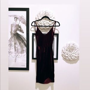 Velvet Maroon body con backless dress
